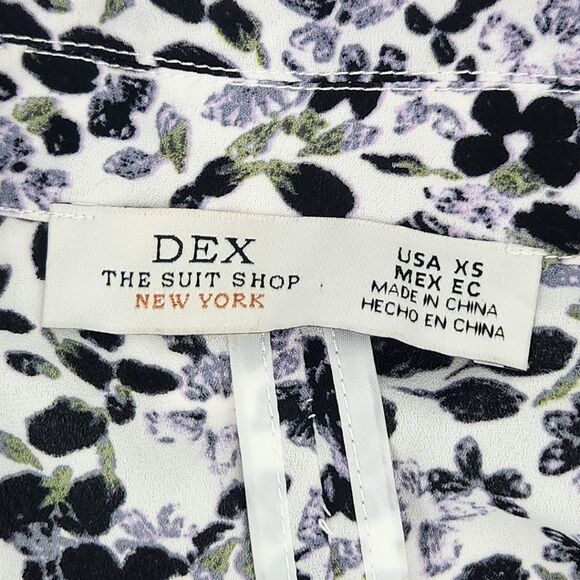 Dex Long Duster Womens Size XS Purple Floral Open Front Easter Church Wedding - Picture 4 of 7